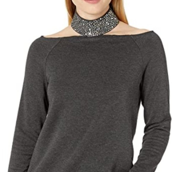 Bailey 44 "Shrine of Terror" Sweatshirt with Embellished Choker S - Picture 5 of 16